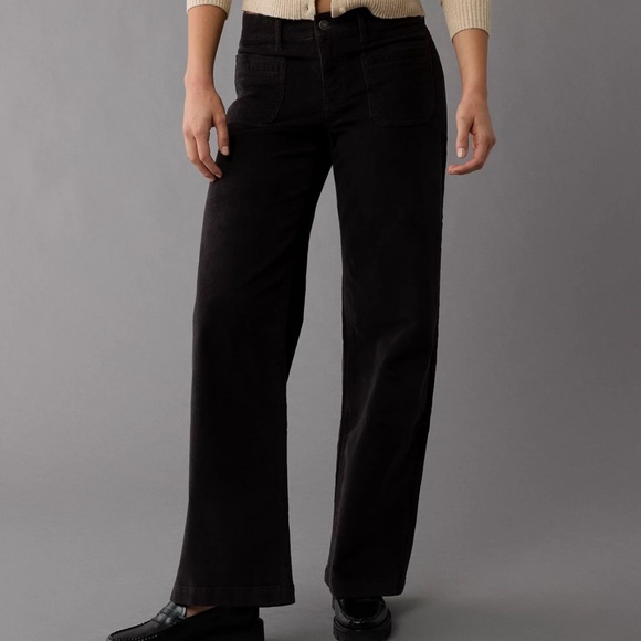 American Eagle Stretch Corduroy Low-Rise Baggy Wide-Leg Pant NWT - Picture 1 of 11